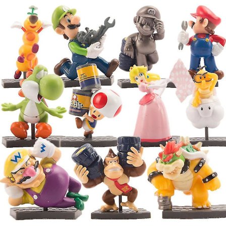 11 stk. Super Mario Figur Leke Yoshi Luigi Mini Dukke Anime Colle