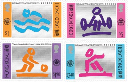 Hongkong - Commonwealth Games sportslege - Postfrisk sæt 4v