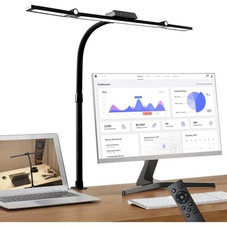 LED Leselampe med Klemme – Dimbar Skrivebordslampe & Bordlampe med Bevegelsessensor for Soverom og Kontor_TF_TF