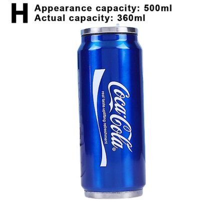350 ml/500 ml Coca Cola-krus, 304 rustfritt ståltermos, stor Coca Cola-vannflaske, tilpasset bilkrus faktisk kapasitet 360 ml rød Blå