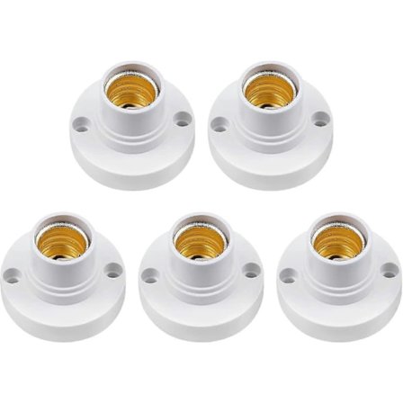 5-pack E14 Lamphållare, e14 Edison Skruvlampahållare, Plast Taklampauttag Crday Present