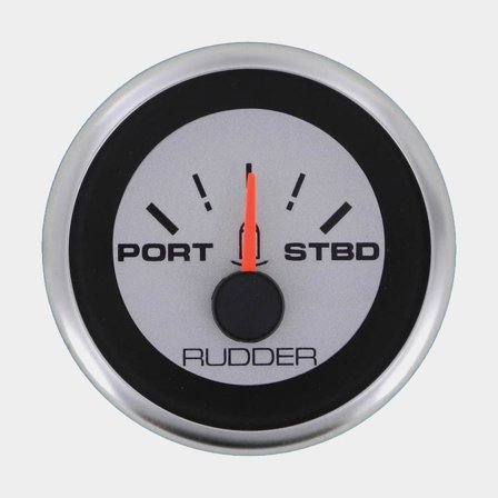 Indicador de timón Veethree Argent, sin empañamiento, Ø52 mm, 12 V, K, 0 - 90 Ω, plata/negro/blanco