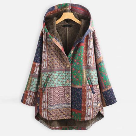 Kvinnor Button Down Ytterkläder Hooded Overcoats