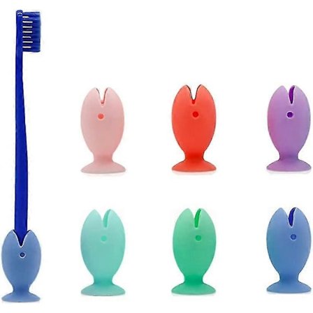6 stk. Silikon Reise Tannbørste Deksel med Sugekopp, Bærbar Tannbørste Dekselholder for Barn