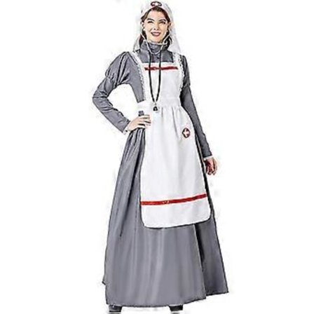 Middelaldersk Medisinsk Uniform Sykepleier Kostyme Cosplay Damekostyme For Halloween (L)