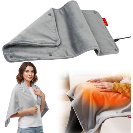 Elektrisk Varmepude med 5 Temperaturer – Justerbar til Ryg, Nakke og Skuldre, Grafen Varme