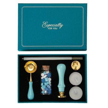 Vintage Brand Fire Paint Waxstämpel Set med vaxstämpelssked liten rund vaxuppsättning null - G