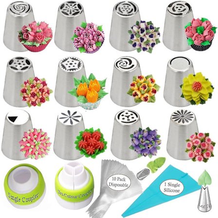 Artisan-luokan venäläiset pursotinpäät - Kakun koristelusetti