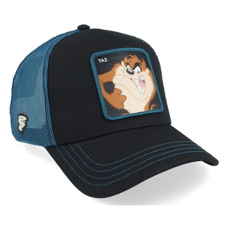 Capslab - Sort trucker Kasket - Looney Tunes Taz Blue/Black A-Frame Trucker @ Hatstore