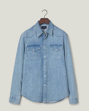 Lexington Casual chore denim-skjorte, lyseblå
