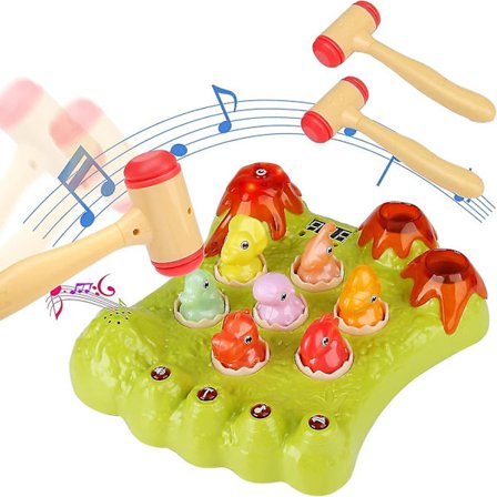 Whack A Dinosaur-spil, interaktiv elektrisk dinosaur børnegave (grøn)