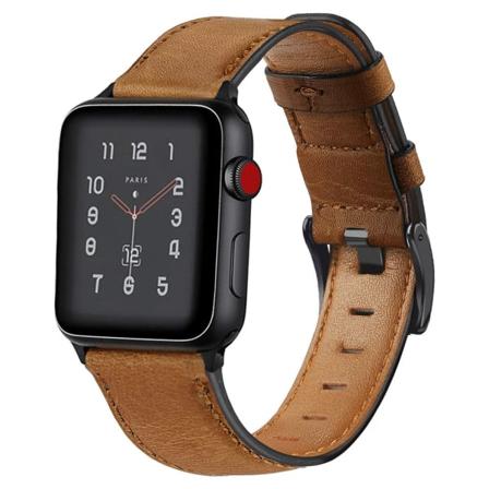 CDQ Kompatibel med Apple Watch Rem 38-40mm /42-44mm, ægte læder