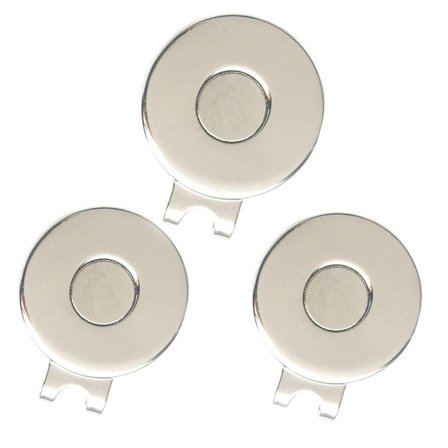 3 stk Golf Caps Klipp Golf Mark Mark 25mm Rund Mynt Sølv Golf