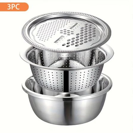 3-i-1 Grønnsakshakker og Skjærer - Multifunksjonell Maskin for Å Kutte, Vaske Ris & Sil/e, Perfekt Gave_TF_TF