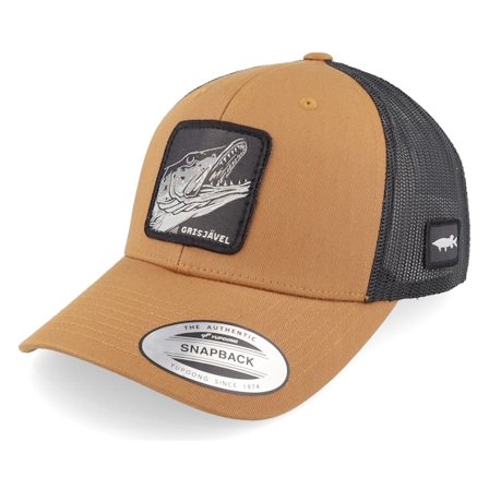 Skillfish - Brun trucker Caps - Grisjävel Mono Caramel/Black Trucker @ Hatstore