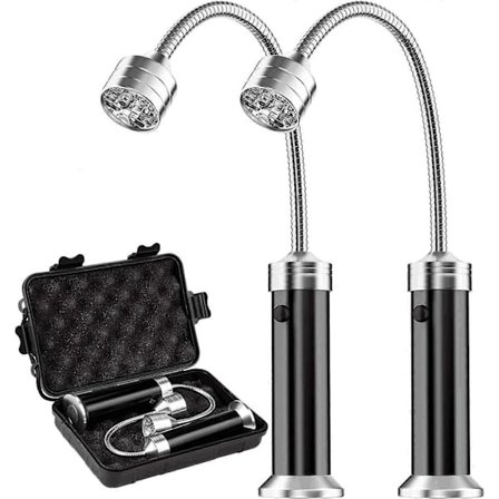 BBQ Grill Lampa, Magnetisk 360 Graders Justerbar BBQ Lampa Set Utomhus Grill Lampor BBQ Tillbehör, Batteridriven, (2-pack, Svart)