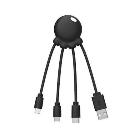 Octopus 3 i 1 USB A/micro USB, USB C, Lightning-kabel 0,1 m