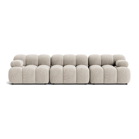 Puffy 3-Sitzer-Sofa in Genesis Grau/Beige, modernes Design mit gesteppter Optik, bequeme Polsterung, Nozag-Federung, hohe Qualität, 64cm