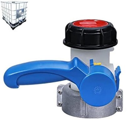 2-tommers butterflyventil med 70 mm mutter for 1000 liters IBC-tank - S60x6