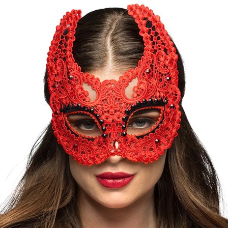 Blonde Djævlemaske Rød