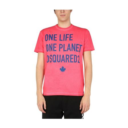 Dsquared2 One Life Partially Recycled Cotton T-Shirt Rød, Herre T-shirts