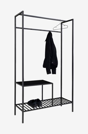 House Nordic - Tøjstativ Vita. To hylder med sort stel. - Sort - Tøjopbevaring - Fra Homeroom