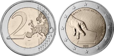 Malta 2011 - Første valgte repræsentanter i 1849 - 2 euro mønt