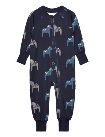 Bamboo Two Way Zip Pyjamas Navy Geggamoja