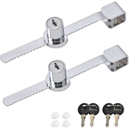 2 st Glidande Glasdörrs Ratschspärr, Visningskåp Säkerhetslås Med Nyckel