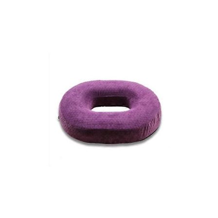 Sittepute med ring av memory foam for smertelindring i halebenet, lilla