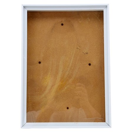 Billedramme med Støtteben Let at Adskille Dekorativ Fotoramme i Plastik til Tørrede Blomster Skaller Hvid