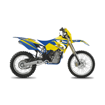 Dekorset Komplett + Sitzbankbezug Blackbird Dream 3 Komplett Gelb-Blau-Weiß - Husaberg FE550 2004-2005