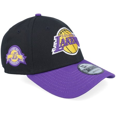 New Era - NBA Noir adjustable Casquette - Los Angeles Lakers Side Patch 9FORTY Black/Purple Adjustable @ Hatstore