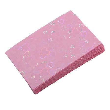 50 stk. Kpop-kortlommer Kortlomme Hjerte Bling Fotolommeholder Foto Kort Film Kort Beskytter Foto Kort Beskyttende Pink