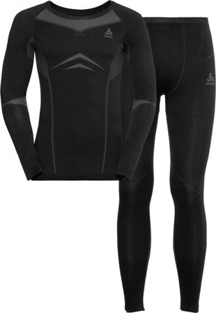 Odlo Men's Set Long Fundamentals Performance Warm Men base layer set Black M