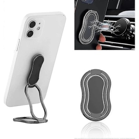 Mobiltelefonholder, Mobiltelefon Ringbeslag Foldbar 360 Rotation Mobiltelefon Fingerholder Ultra Tynd