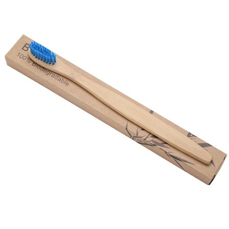 Bambus Biologisk Nedbrytbar Tannbørste Myk Nylonbust Miljøvennlig Tilgjengelig i 6 Farger Blå