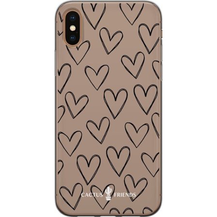 Kompatibel Mobilcover til Apple Apple iPhone XS Max Cactus and Friends - Earthy Sketch Hearts