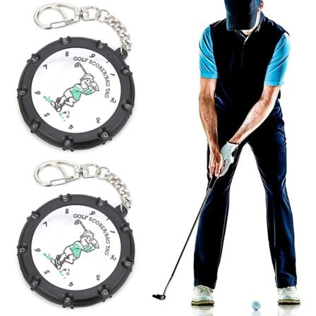 2 golf scorekort, justerbare og holdbare, plastik+metal golfklub