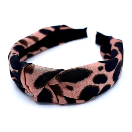 Rosa Leopard Diadem - tygklätt