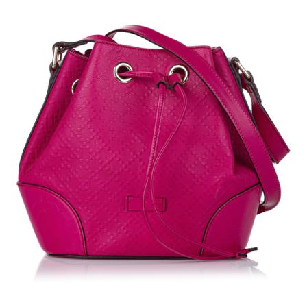 Gucci Vintage, Pre-owned Diamante Bright Leather Bucket Bag Roze, Dames, Maat:ONE Size