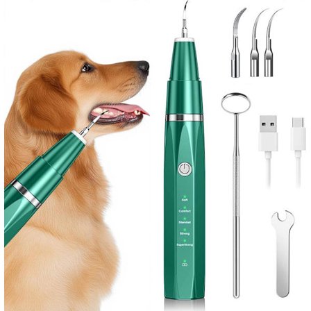 Ultralydstandrenser til hunde, plakfjerner med LED-lys, tandstenfjerner, 5 tilstande til hunde og katte