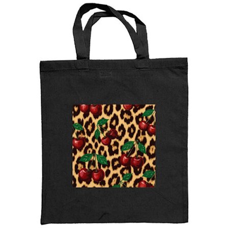 Stoffpose Kirsebær leopard mønster kirsebær kirsebær print leopard bakgrunn retro rockabilly pinup stil design