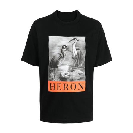 Heron Preston, T-Shirt With Graphic Print Czarny, Mężczyzna, Rozmiar: M