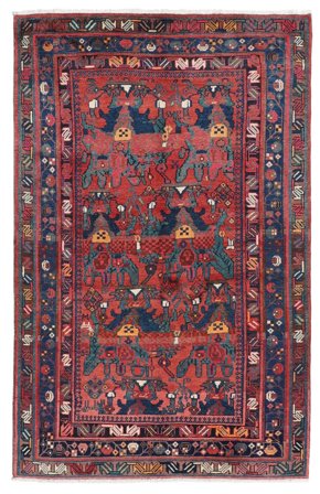 Hand Knotted Oriental Afshar/Sirjan Rug 135X215