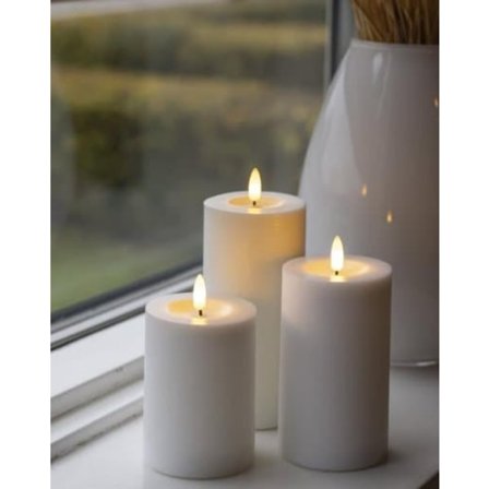 Coz blockljus, 3D-låga, vit, 3-pack inkl. fjärrkontroll—pa