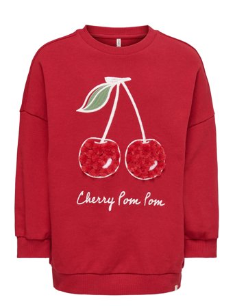 Kmgcherry L/S Ovz Ck Printed Ub Swt Red Kids Only