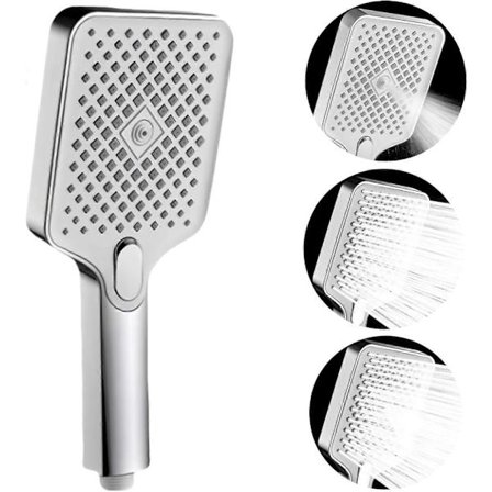 Duschmunstycke Högt Tryck, Duschmunstycke med 3 Lägen, Universell Handhållen Dusch