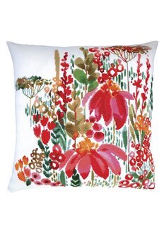 Stickapckung Kissen Blühendes Aquarell