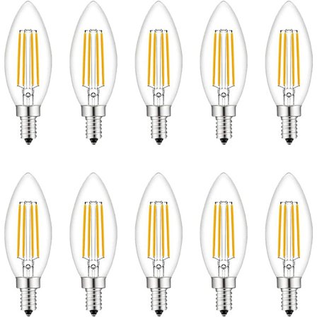Små skruer i LED-lyspærer, 10 stk. E14 40W varm hvit 2700K